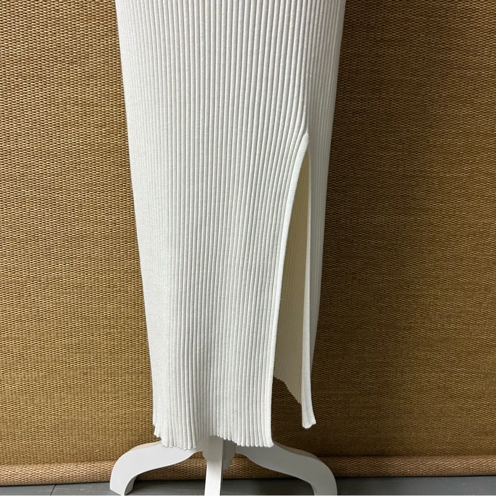 Abercrombie & Fitch Maxi Sweater Dress Womens LT Cream Ribbed